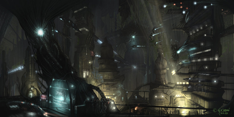 Illustration for article titled Dark City, Cool Art: Awesome Neo-Noir and Urban Fantasy Cityscapes